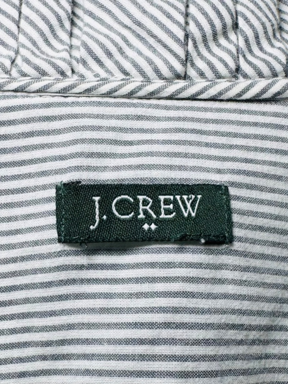 J.Crew Blouse Women's S Cotton Gray Striped Ruffle Collar Office Workwear Cotton - Picture 3 of 8